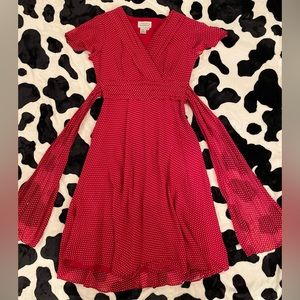 Adrianna Papell Red Silk Dress